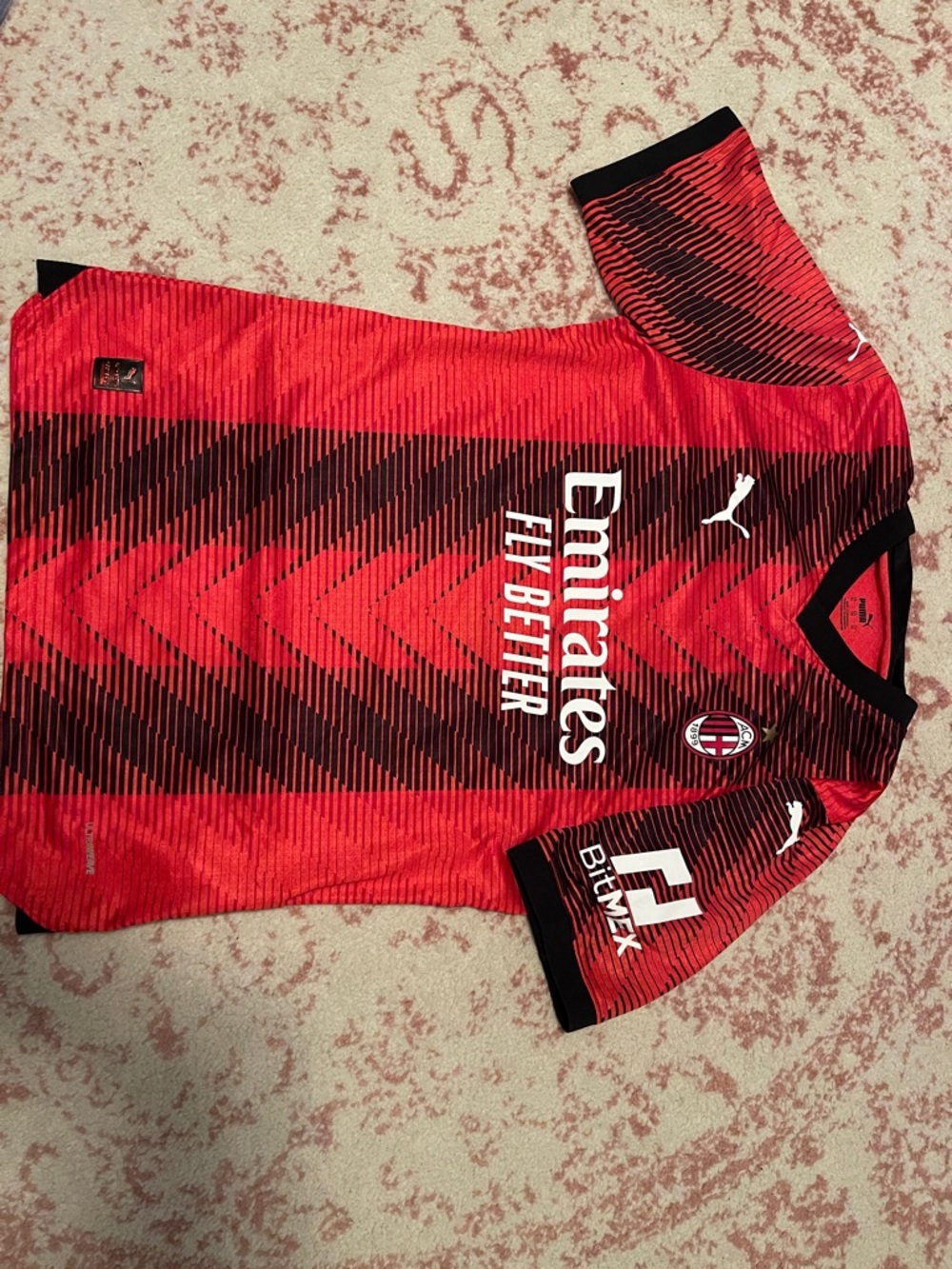 Puma Red and Black AC Milan Home Jersey Christian Pulisic